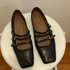 Mansur Gavriel Triple Strap Leather Flats